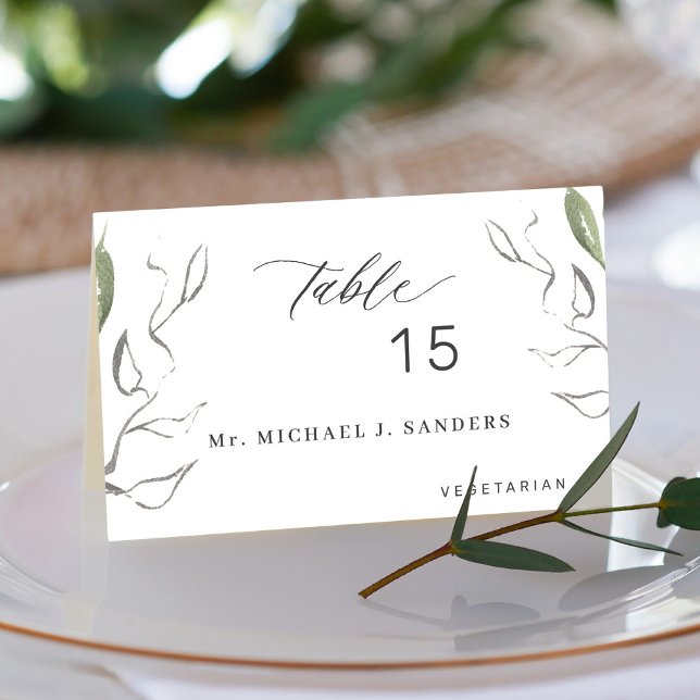 Gästkort för elegant i namn bröllop bordsnummer (Skapare uppladdad)