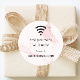 Gästkund wifi-nätverk lösenord pin marmor runt klistermärke