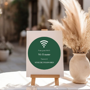 Gästkund wifi-nätverk lösenord smaragdgrönt runt klistermärke