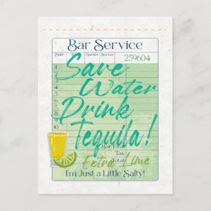 Gästkvitto Rädda Vatten Drick Tequila Salty Vykort
