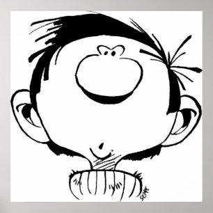 Gaston Lagaffe Guust Flater Gomer Goof av Seppe Mu Poster