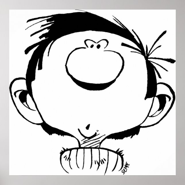 Gaston Lagaffe Guust Flater Gomer Goof av Seppe Mu Poster (Framsidan)