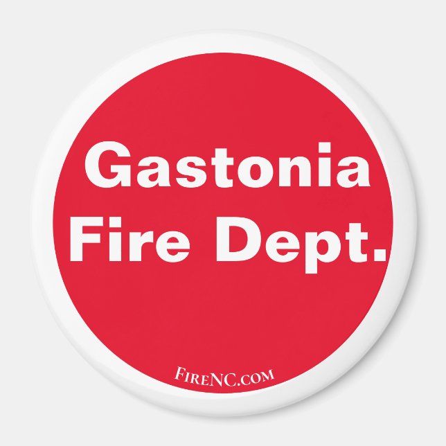 Gastonia Fire Dept. Red/White Magnet (Framsidan)
