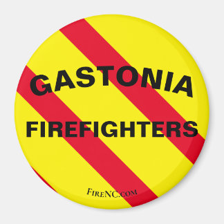 Gastonia Firefighters Red/Gult/Black Curve Magnet