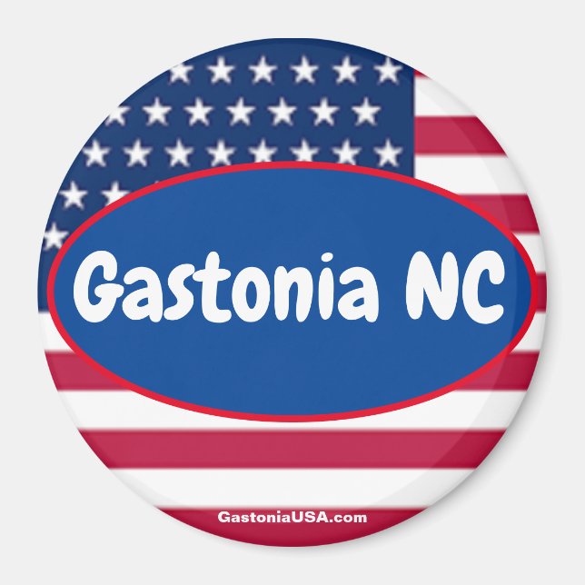 Gastonia NC Patriotic Magnet (Framsidan)
