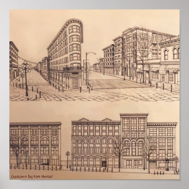 Gastown Vancouver Poster Souvenir av Kim Hunter (Framsidan)