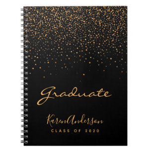 Gästpartyexamen bok Studenten, svart guld Anteckningsbok