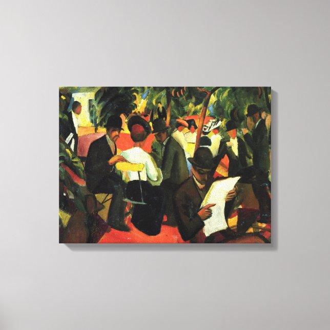 Gastrestaurangen av August Macke, Vintage Art Canvastryck (Framsida)