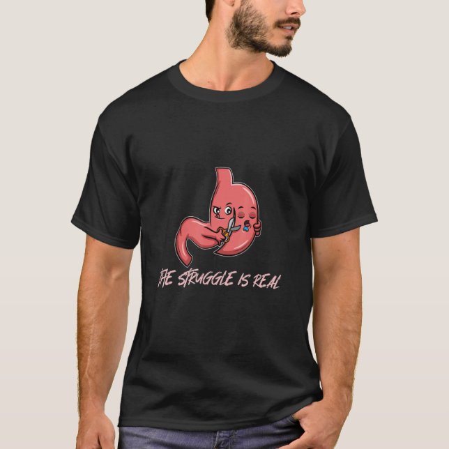 Gastric Sleeve Barimic Surgery Humor Pun Joke T Shirt (Framsida)