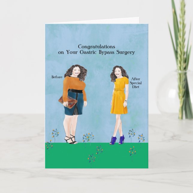 Gastrisk bypassoperation före och efter måltid kort (Framsida)