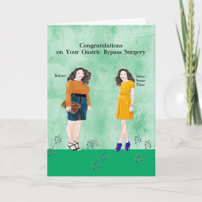 Gastrisk bypassoperation före och efter måltid kort (Framsida)