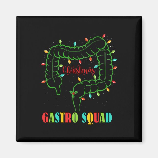 Gastro Nurse Squad Roligt jul Ljus Gastroente Magnet (Framsidan)
