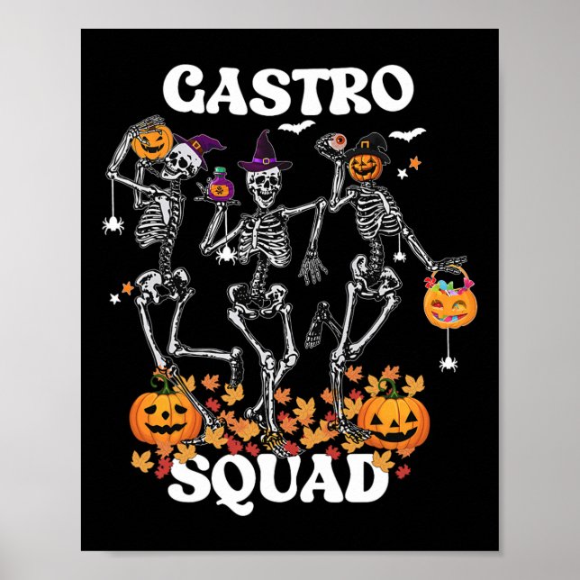 Gastro Squad Halloween Skeleton Dancing Endoscopy Poster (Framsidan)