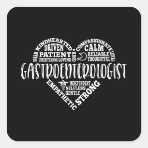 Gastroenterolog, GI doktor, Gastro Fyrkantigt Klistermärke