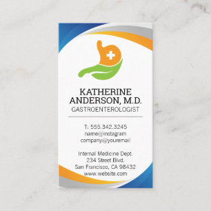 Gastroenterolog Logotyp Intern medicin Visitkort