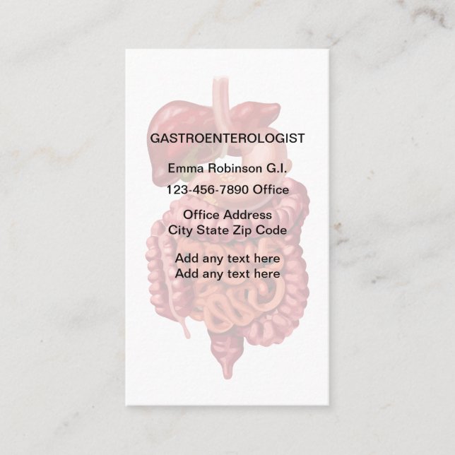Gastroenterolog möteskort  visitkort (Framsida)