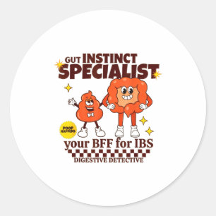 Gastroenterolog Retro Tarm Present Ibs Gi Endast Runt Klistermärke