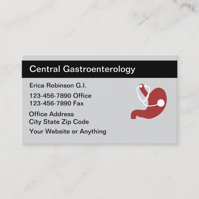 Gastroenterolog Visakort Design Visitkort (Framsida)