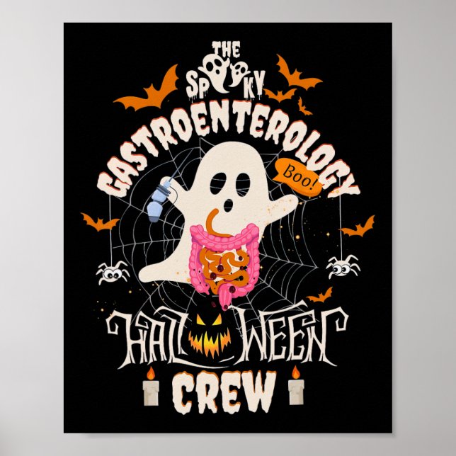 Gastroenterologi Halloween Crew Endo Tech Gi Gastr Poster (Framsidan)