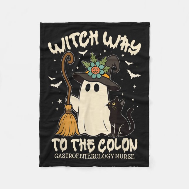 Gastroenterologi Nurse Halloween Endo Nurse Ghost Fleecefilt (Framsidan)