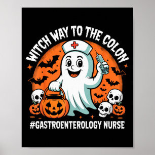 Gastroenterologisjuksköterska Rolig Halloween-spök Poster