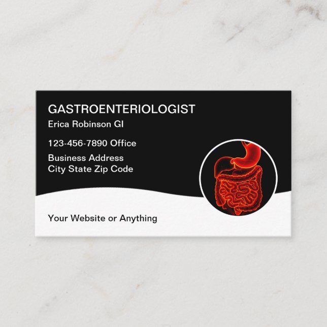 Gastroenterologist Medical Business Cards  Visitkort (Framsida)