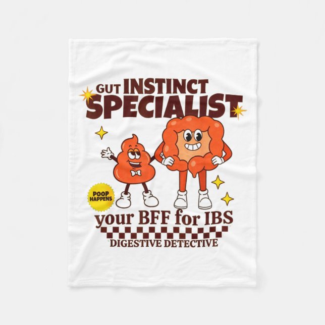 Gastroenterologist Retro Intestine Gift Ibs Gi Nur Fleecefilt (Framsidan)