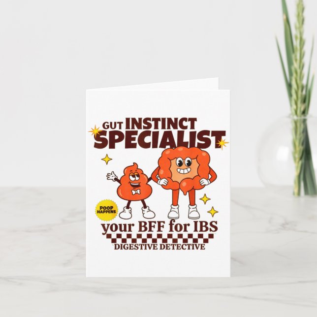 Gastroenterologist Retro Intestine Gift Ibs Gi Nur Kort (Framsida)