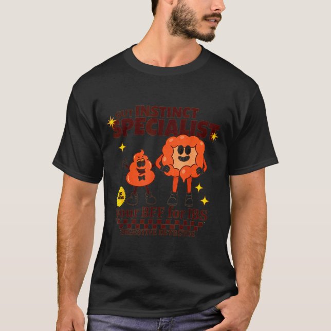 Gastroenterologist Retro Intestine Gift Ibs Gi Nur T Shirt (Framsida)