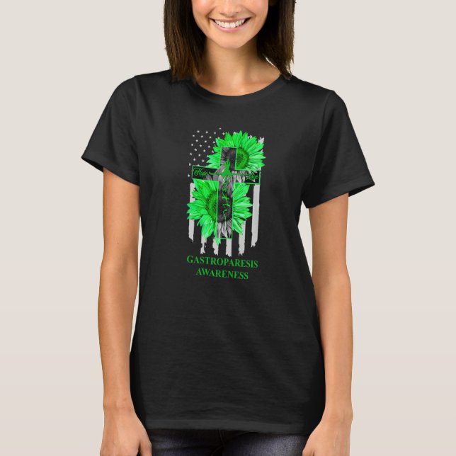 Gastroparesis Awareness Green Ribbon Faith Hope Lo T Shirt (Framsida)