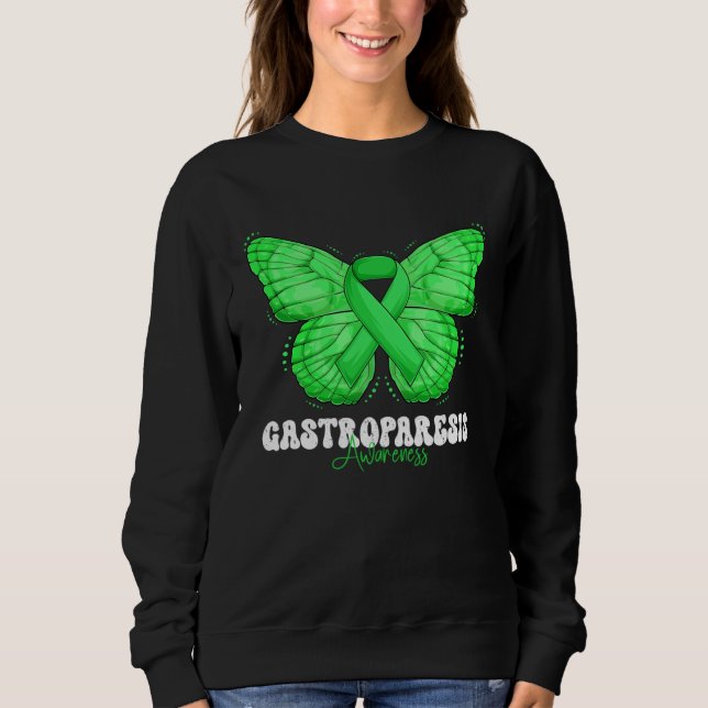 Gastroparesis Awareness Month Green Ribbon Butterf T Shirt (Framsida)