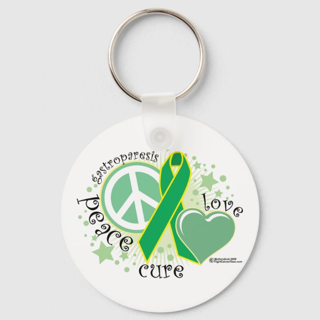 Gastroparesis Peace Kärlek Cure Nyckelring (Framsida)