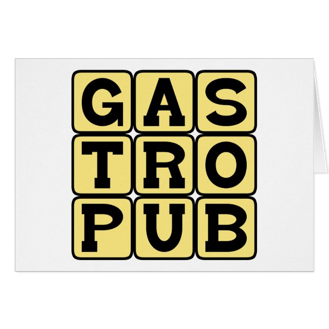 Gastropub, Gastrolounge för högklassig öl och mat Hälsningskort (Framsidan Horizontal)