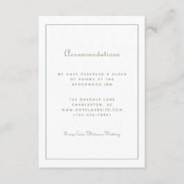 Gästrum Sagegröna detaljer Bröllop Tilläggskort