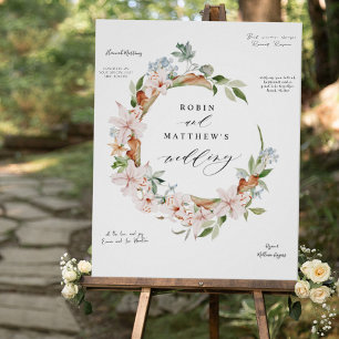 Gästsignatur runt Bröllop-blooms-signatur Poster