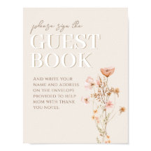 Gästskylt Bok för Wildblomsterbabyskor