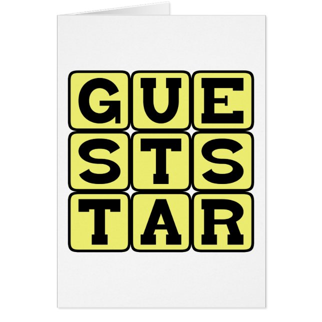 Gäststjärna, aktuell aktör hälsningskort (Framsidan)