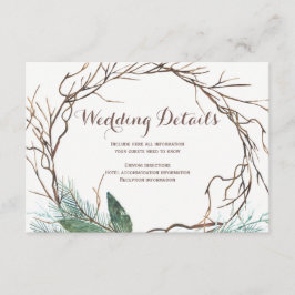 Gästuppgifter för Modern rustik gren-bröllop Tilläggskort