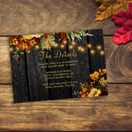 Gästuppgifter för Rustic fall blommigt bröllop Tilläggskort