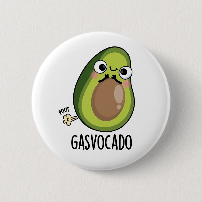 Gasvocado Funny Farting Avocado Pun Knapp (Framsida)