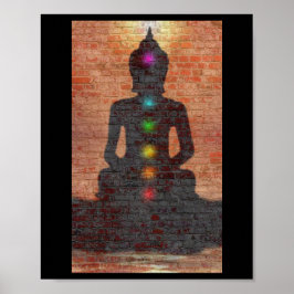 Gata Buddha med Chakras Poster