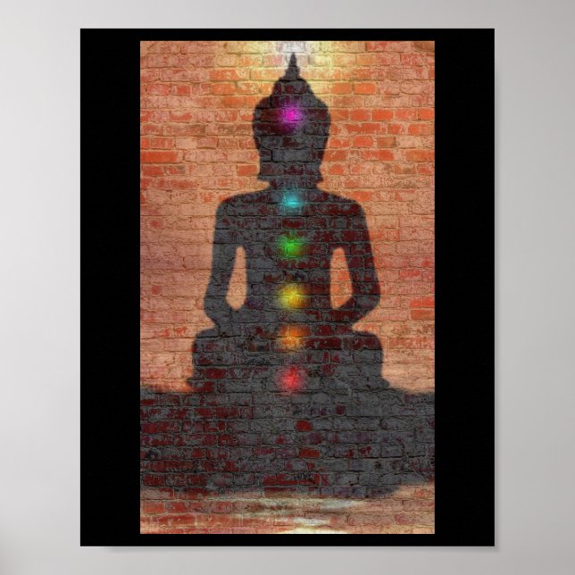 Gata Buddha med Chakras Poster (Framsidan)