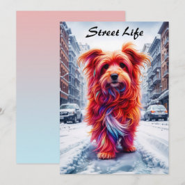 Gata hund i frostiskt vinterslam inbjudningar