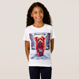 Gata hund i frostiskt vinterslam t shirt