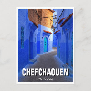 Gata i Chefchaouen Marocko Travel Vykort