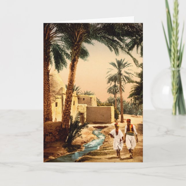 Gata i den gamla staden Biskra, Algeriet, födelsed Kort (Framsida)