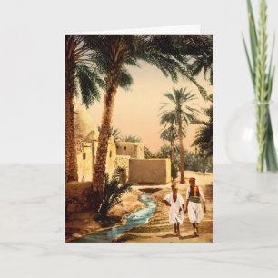 Gata i den gamla staden Biskra, Algeriet, födelsed Kort