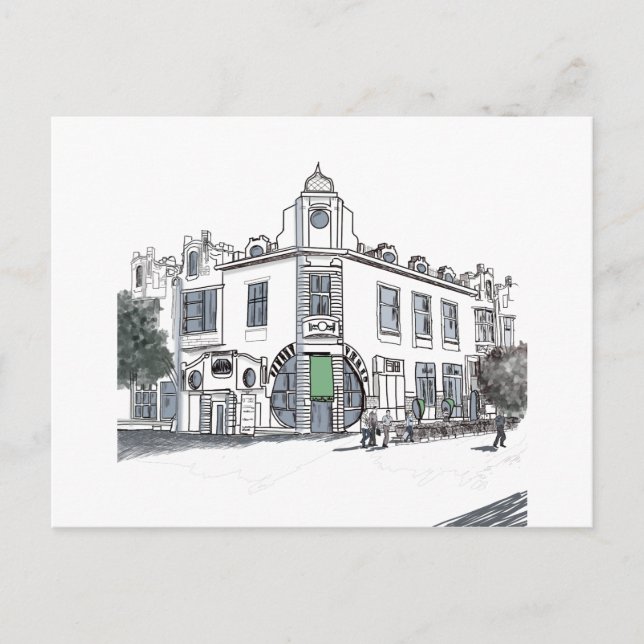 Gata i den gamla staden vykort (Framsida)