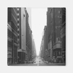 Gata i NY-staden B&W Magnet