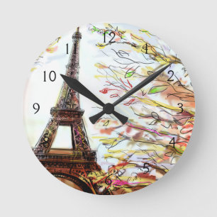 Gata i Paris - illustration 2 Rund Klocka